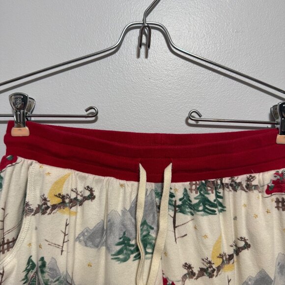 Burts Bees Baby Holiday Pajama Pants Size S Santa Reindeer Christmas Red - Picture 4 of 7